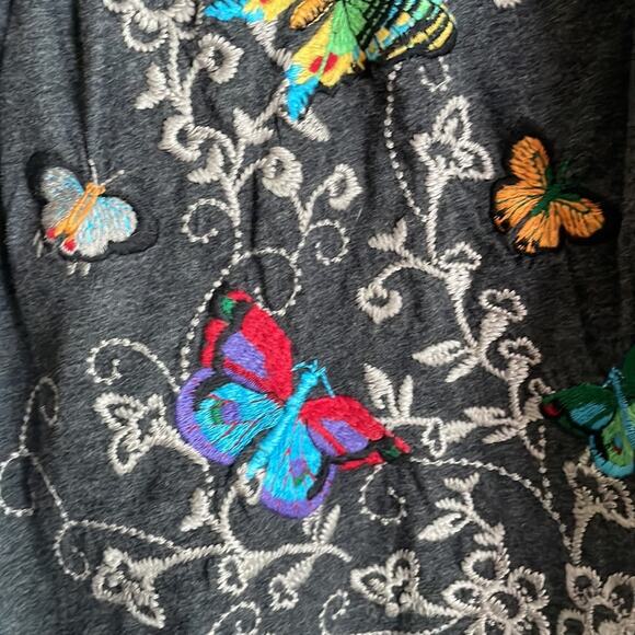 JOHNNY WAS Twist Front Embroidered Butterfly Dress - Picture 9 of 15